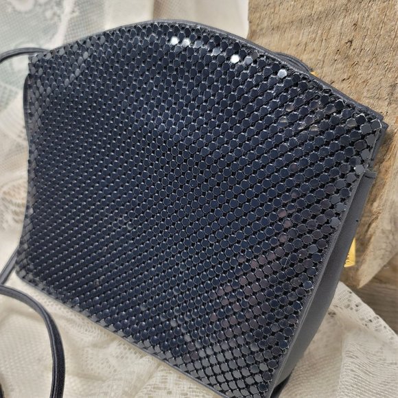Whiting Davis Black Metal Mesh Evening Bag Vintage - Picture 1 of 10